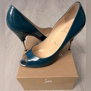 Christian Louboutin Blue Patent Yoyospina 100 Pumps size 40